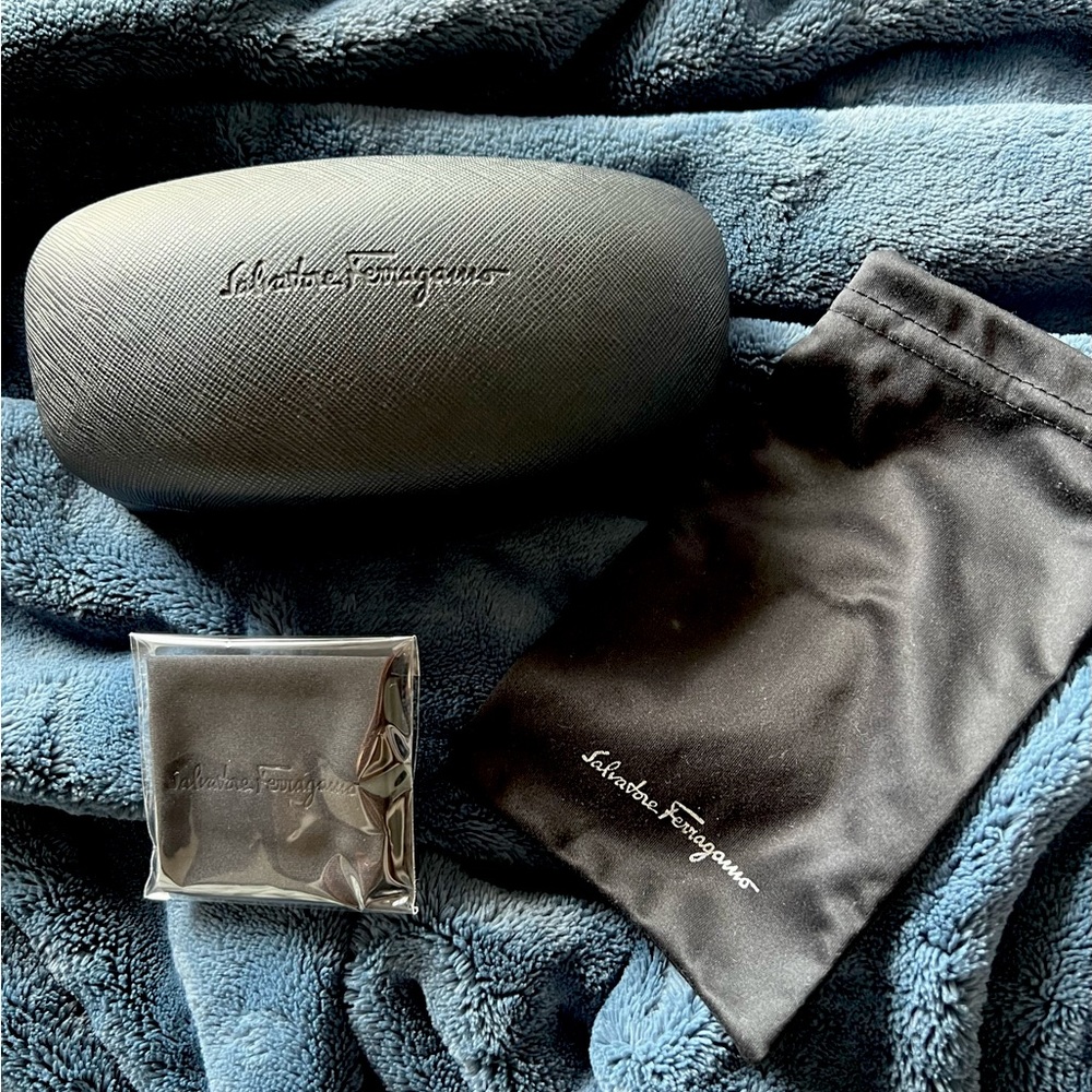 Salvatore Ferragamo sunglasses case with cleaning cloth